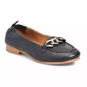 Söfft Kadyn Black Leather Chain Link Round Toe Slip On Ballet Loafer Flat 8.5